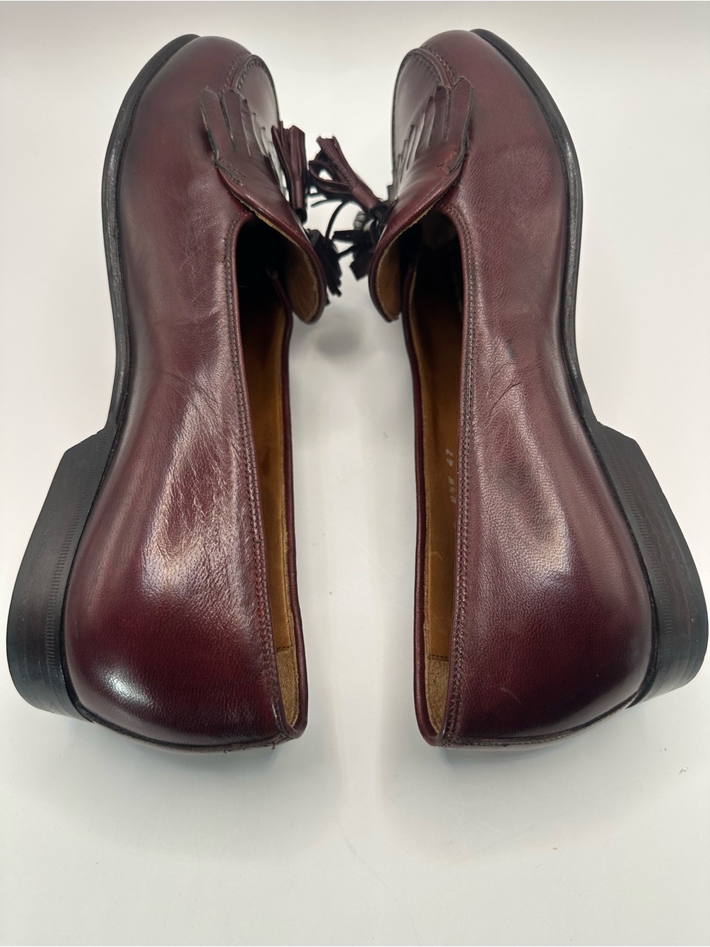 Bragado Cole Haam Burgundy Leather Tassel Moccasins Made in Italy - Picture 4 of 9